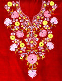 Pure Silk Suit Length - Red - KatraBAZAAR