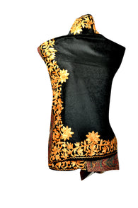 Stole - Black and Golden - KatraBAZAAR