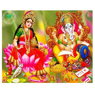 Maa Lakshmi & Ganesha Embroidery Beads Rhinestones - KatraBAZAAR