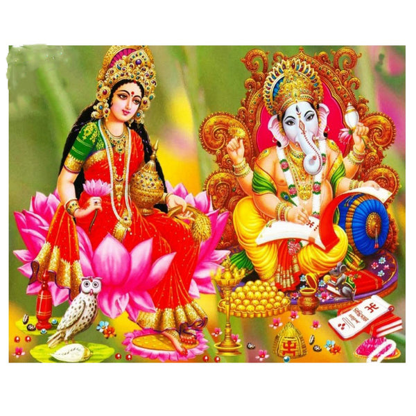 Maa LAKSHMI and Ganesh Poster - KatraBAZAAR