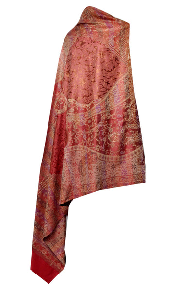 Woolen Shawl - Maroon - KatraBAZAAR
