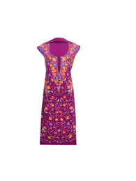 Summer Wear - Magenta Suit With A Shape Jaal design - KatraBAZAAR