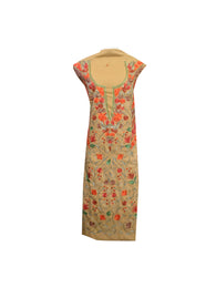Summer Wear - Cafe Creme Suit With A Shape Jaal design - KatraBAZAAR