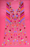 Summer Wear - Pink Suit With A Shape Jaal design - KatraBAZAAR