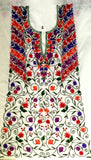 Summer Wear - White Suit With A Shape Jaal design - KatraBAZAAR