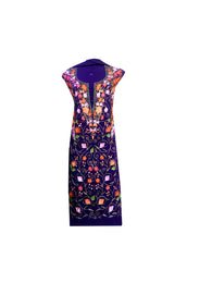 Summer Wear - Blue Suit With A Shape Jaal design - KatraBAZAAR