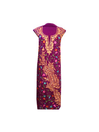 Summer Wear - Maroon With A Shape Jaal design - KatraBAZAAR