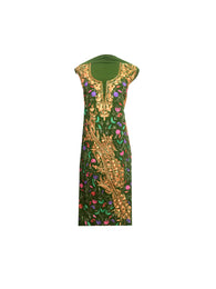 Summer Wear - Green With A Shape Jaal design - KatraBAZAAR