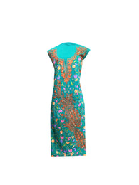 Summer Wear - Teal With A Shape Jaal design - KatraBAZAAR