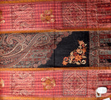 Dark Pink Shawl with Golden work - KatraBAZAAR