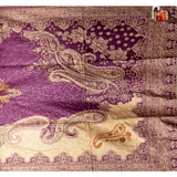 Shawl - Purple with Golden Embroidery - KatraBAZAAR