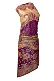 Shawl - Pink with Golden Embroidery - KatraBAZAAR