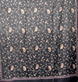 Semi Pashmina Shawl - Black - KatraBAZAAR