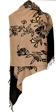 Brown Semi Pashmina Stole - KatraBAZAAR