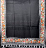 Semi Pashmina Shawl - Black - KatraBAZAAR