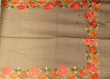 Stole - Orange on Grey - KatraBAZAAR