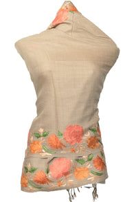 Stole - Orange on Grey - KatraBAZAAR