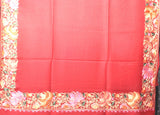 Semi Pashmina Shawl - Maroon - KatraBAZAAR
