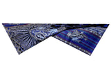 Semi Pashmina Blue Black Shawl Embroided with Ari - KatraBAZAAR