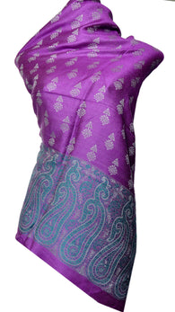 Purple dual side Stole - KatraBAZAAR