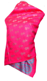 Pink dual side Stole - KatraBAZAAR