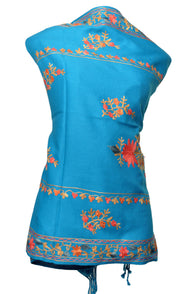 Stole - Cyan Blue - KatraBAZAAR
